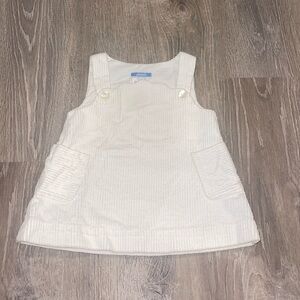 Jacadi White Velvet Pinafore Dress